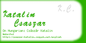katalin csaszar business card